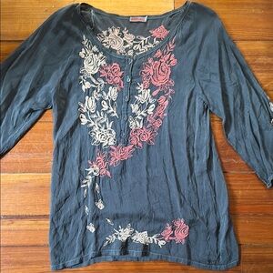 Embroidered Floral Women's Top